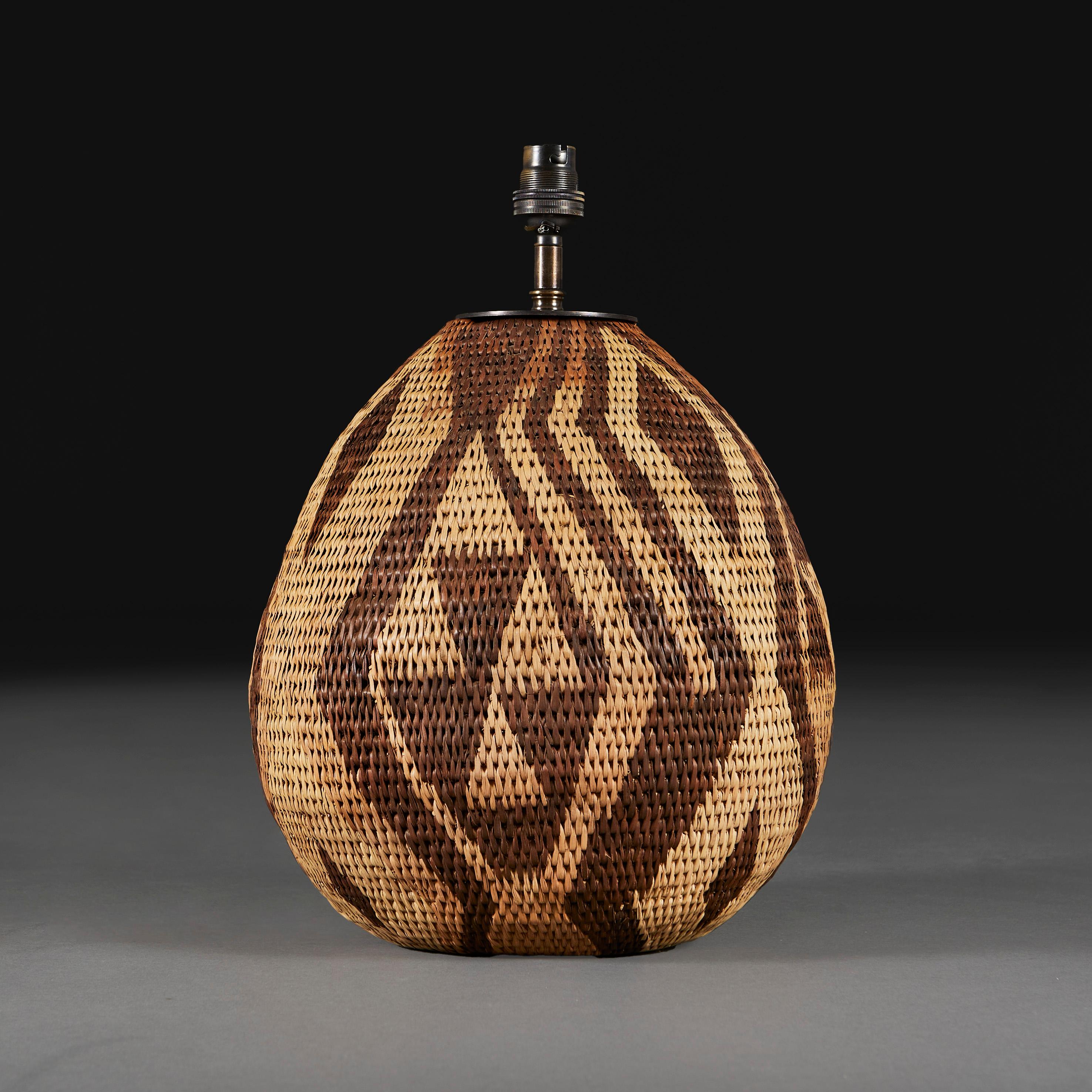 Tribal A Zulu Basket Weave Lamp