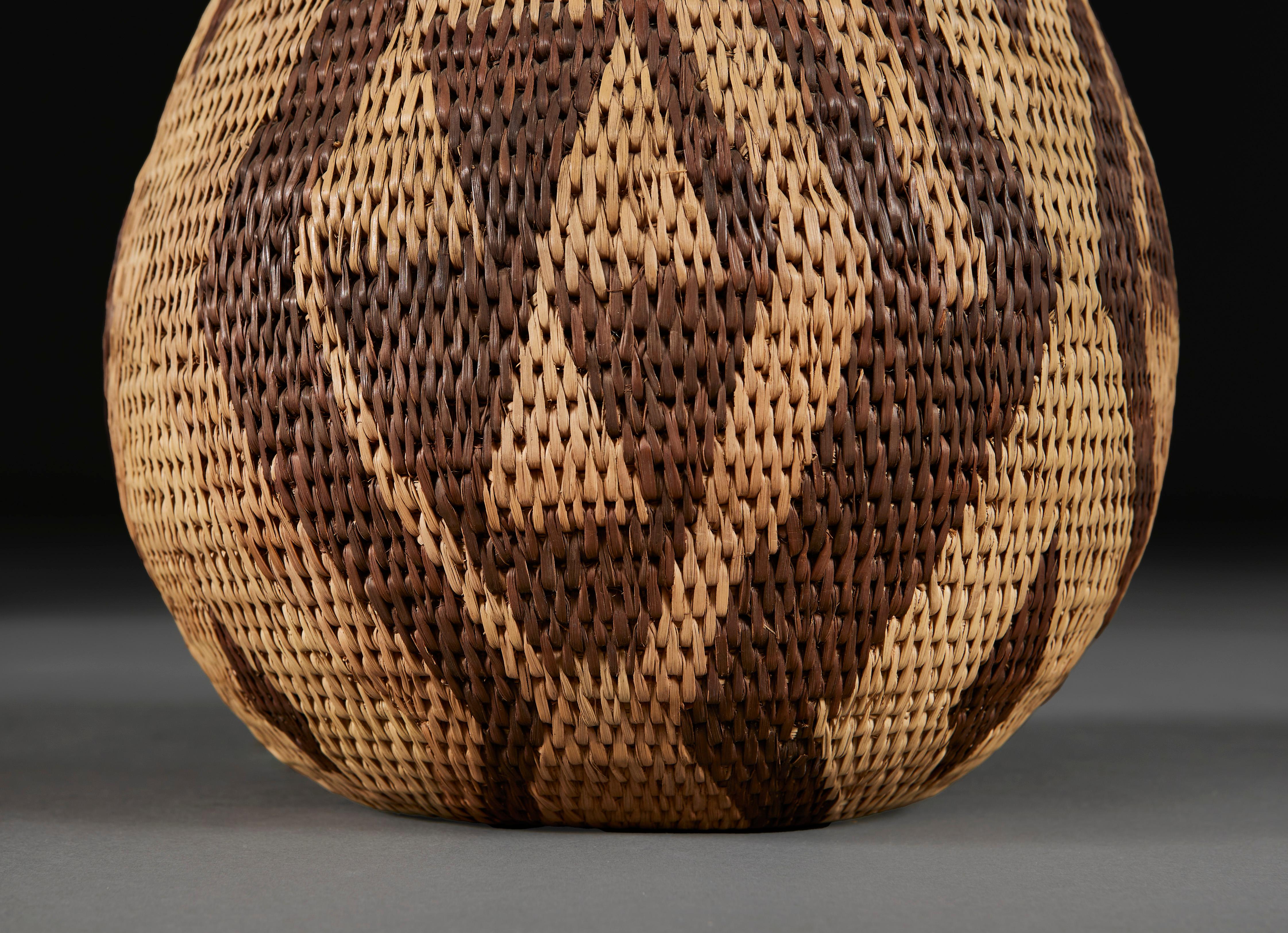 South African A Zulu Basket Weave Lamp For Sale