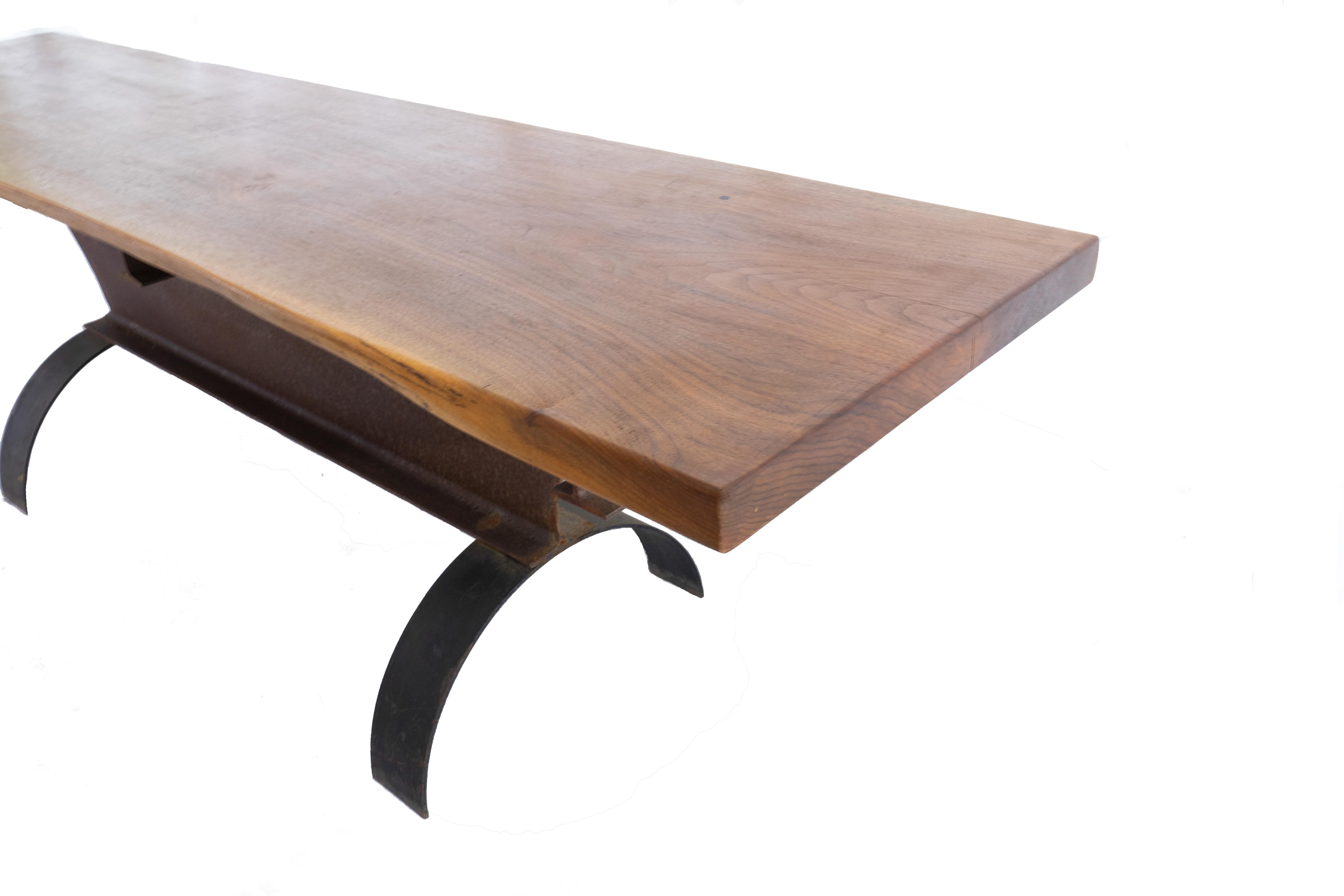 North American A1 Walnut and Steel Table, by Edelman New York For Sale