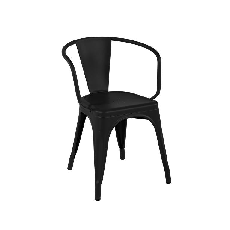 Modern A56 Armchair Indoor in Black by Jean Pauchard & Tolix, US For Sale