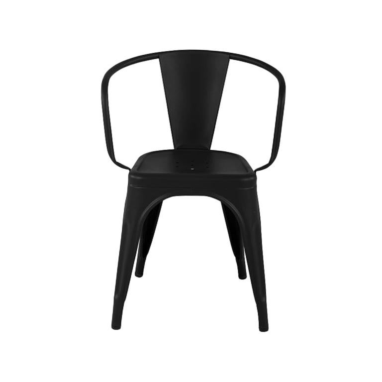 A56 Armchair Indoor in Black by Jean Pauchard & Tolix, US For Sale