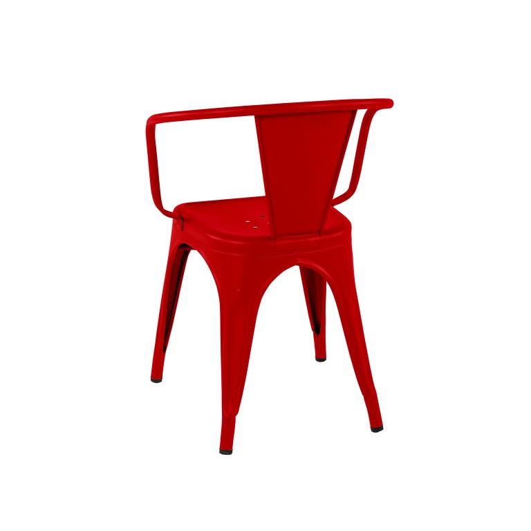 Modern A56 Armchair Indoor in Chilli Pepper by Jean Pauchard & Tolix, US For Sale