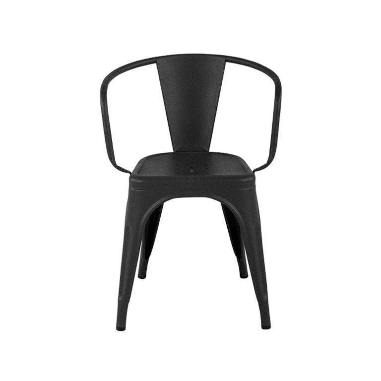 A56 Armchair Indoor in Graphite by Jean Pauchard & Tolix, US For Sale