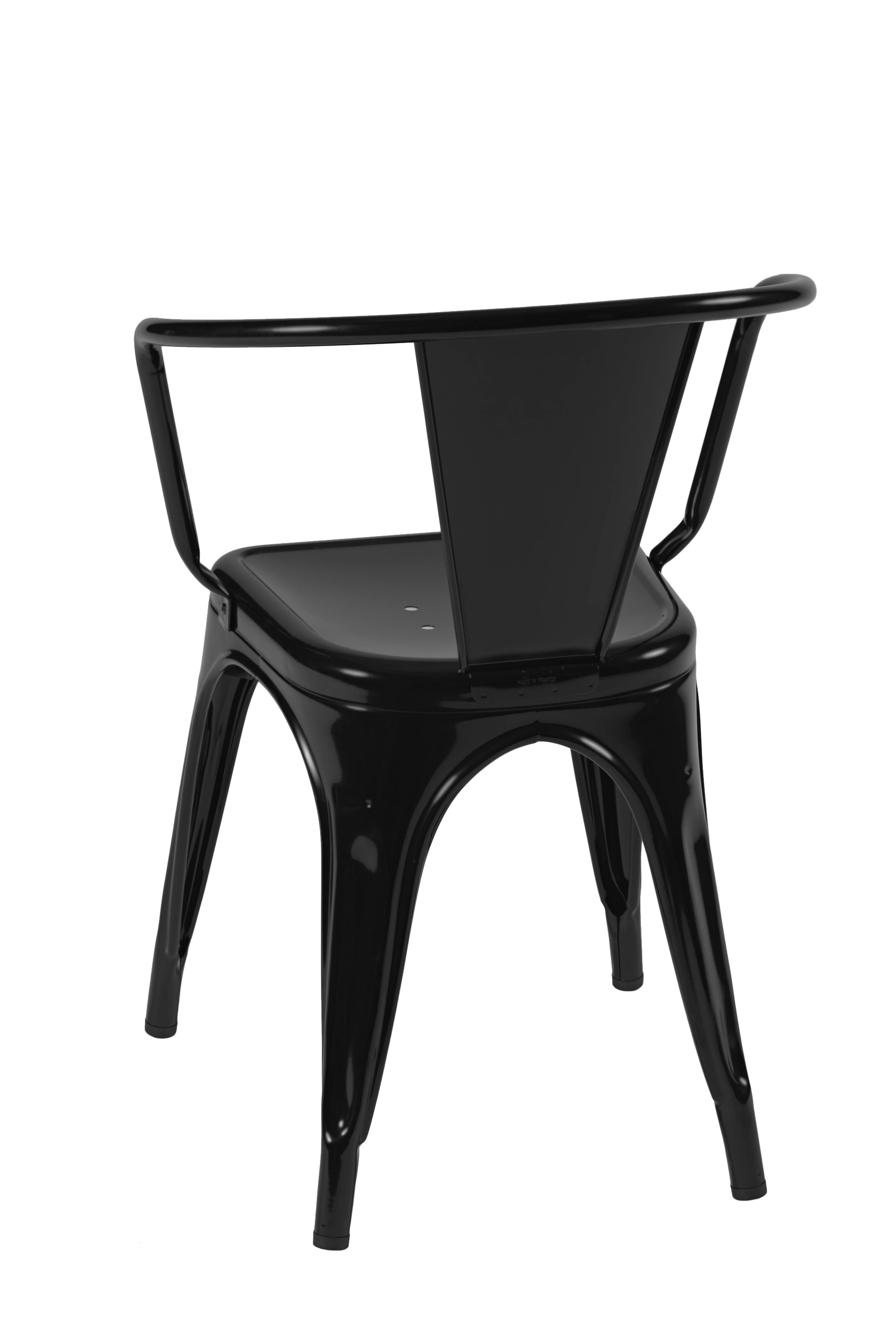 French A56 Armchair in Matte Black by Jean Pauchard & Tolix