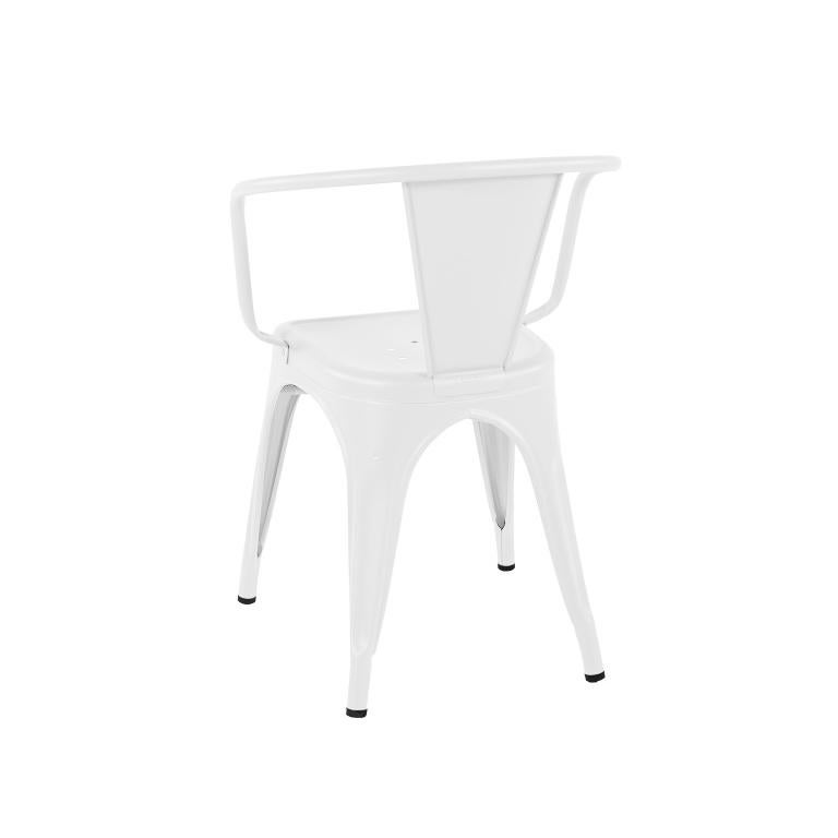 Modern A56 Armchair Indoor in White by Jean Pauchard & Tolix, US For Sale