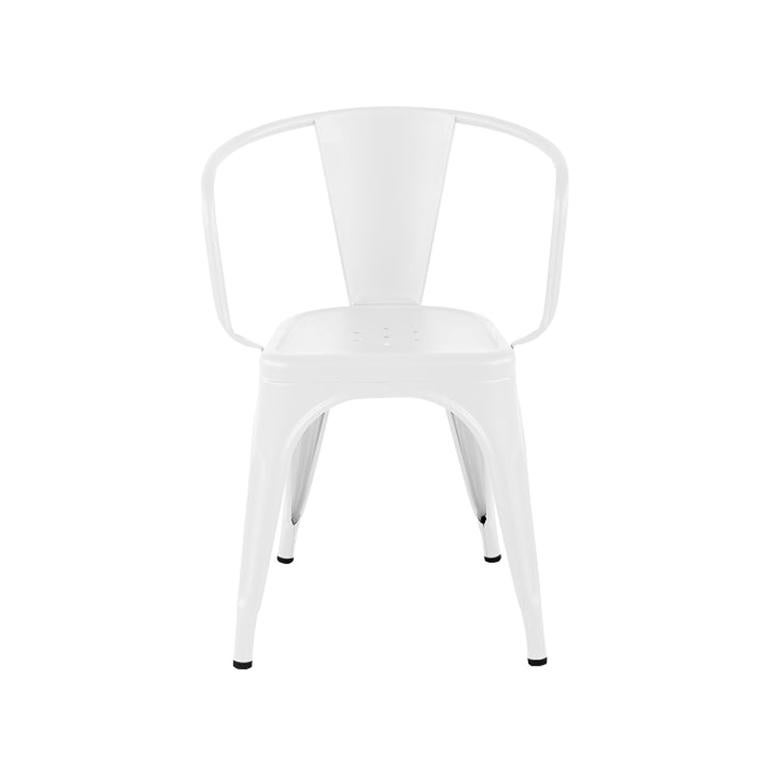 A56 Armchair Indoor in White by Jean Pauchard & Tolix, US For Sale