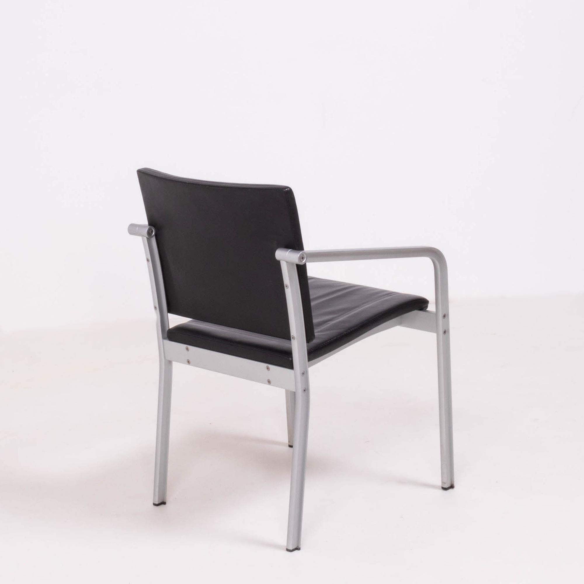 A901 PF Aluminum and Leather Dining Chairs by Norman Foster for Thonet, 1999 In Good Condition In London, GB