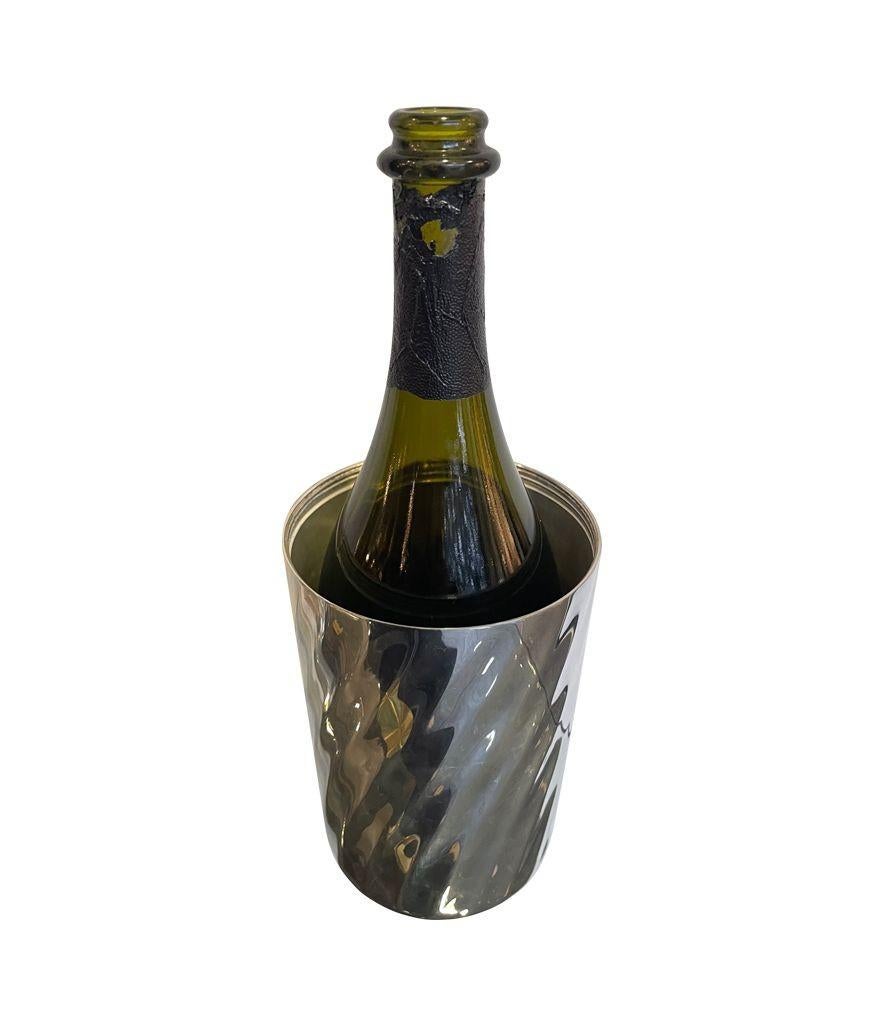 1950s Silver Plated Bottle Cooler in the Shape of a Champagne Bottle 3