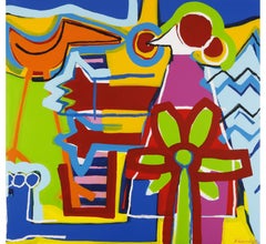 « The Happy Piano », art contemporain, acrylique sur toile expressionniste abstraite