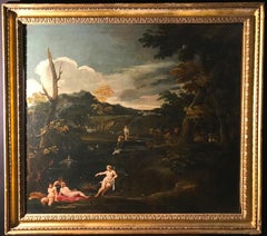 Antique  Landscape with a Mythological Story of Diana and Actaeon 1610