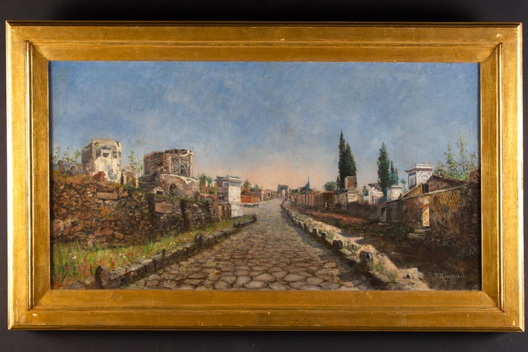 Ruspini Randolfo Roma Via Appia Painting Oil On Canvas By Ruspini Randolfo For Sale At 1stdibs
