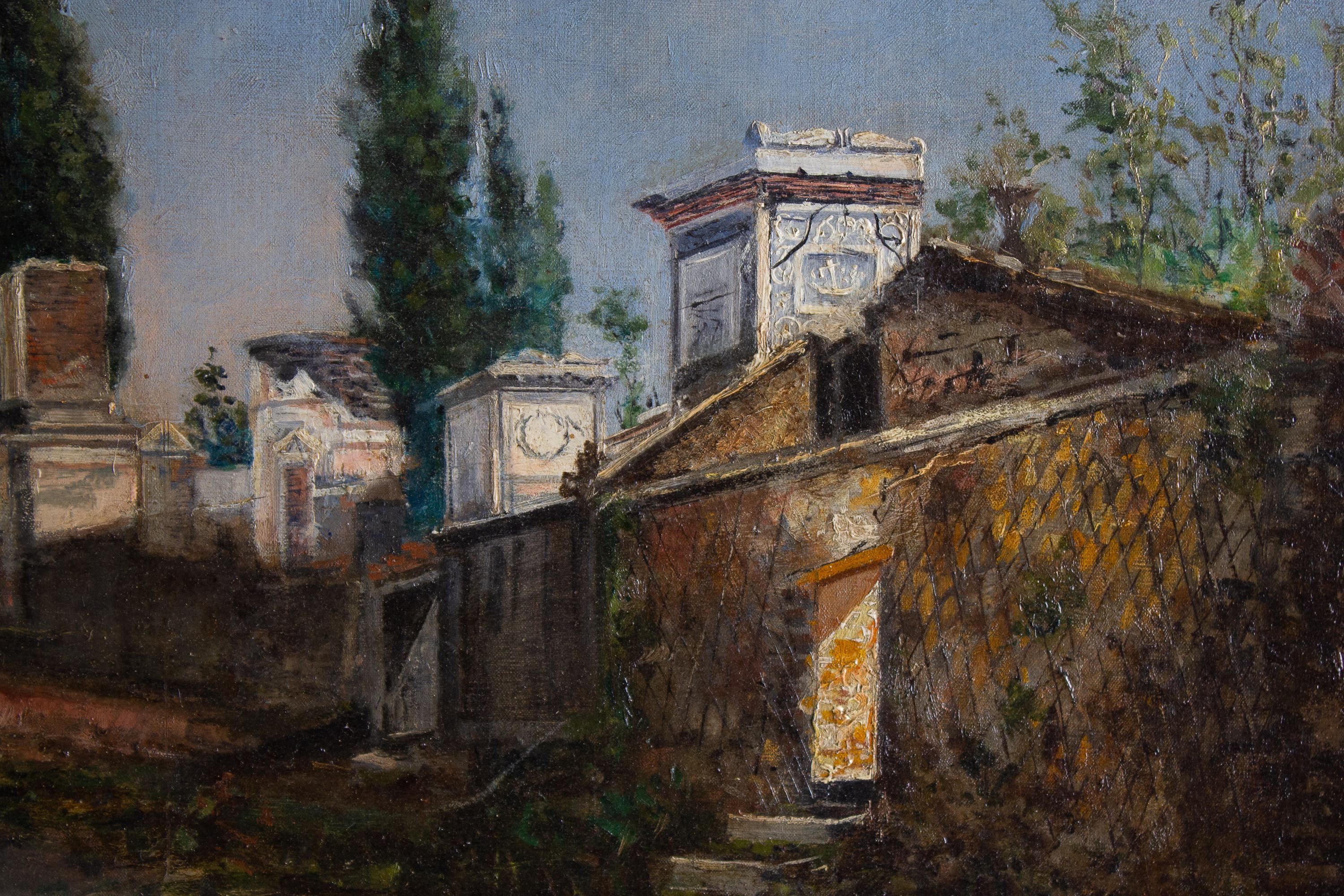 Roma über Appia, Gemälde, Öl auf Leinwand, von Ruspini Randolfo  im Angebot 2