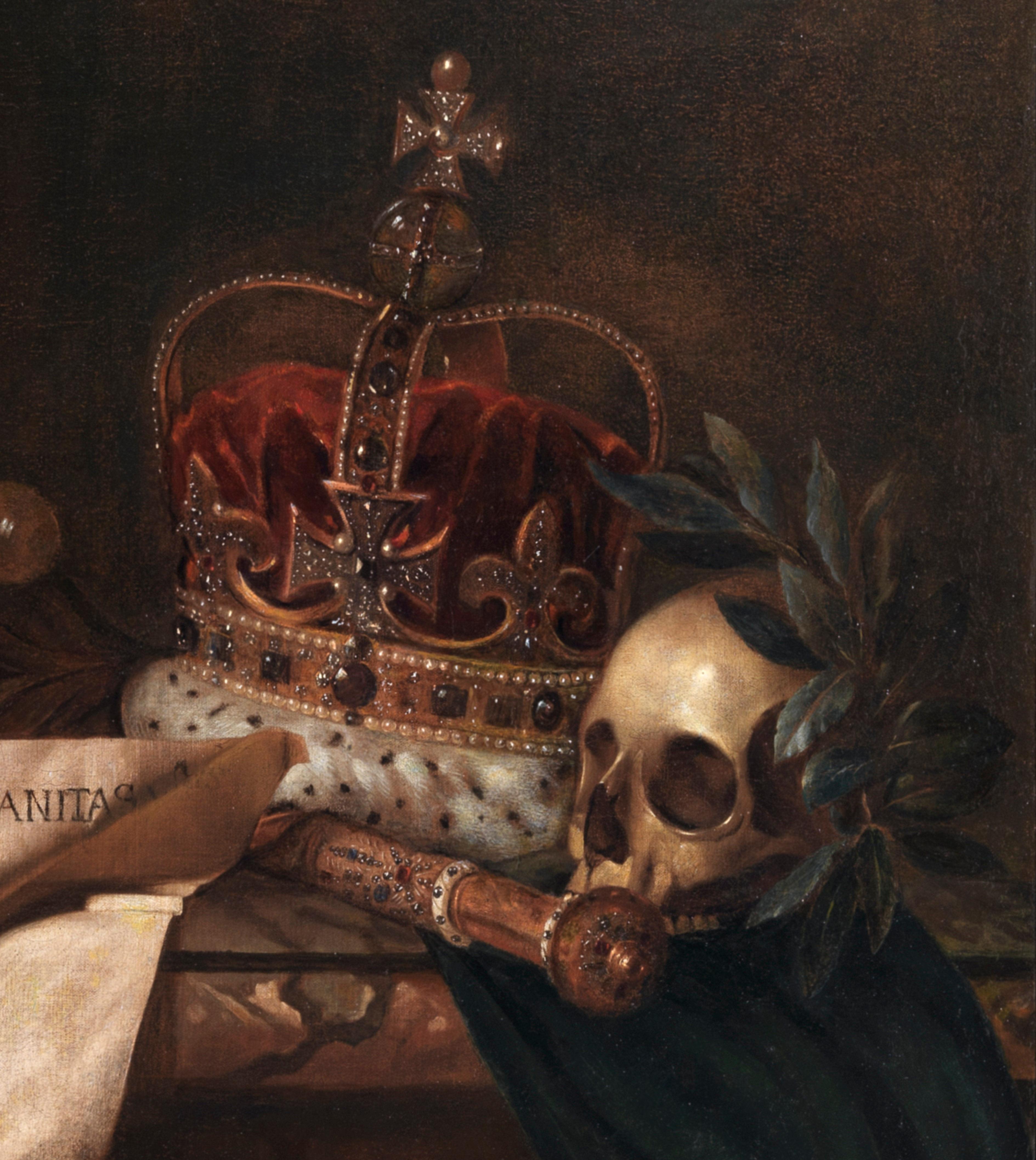 VANITAS  Oil on Canvas by Edward Collier - Painting by Edward Collier 