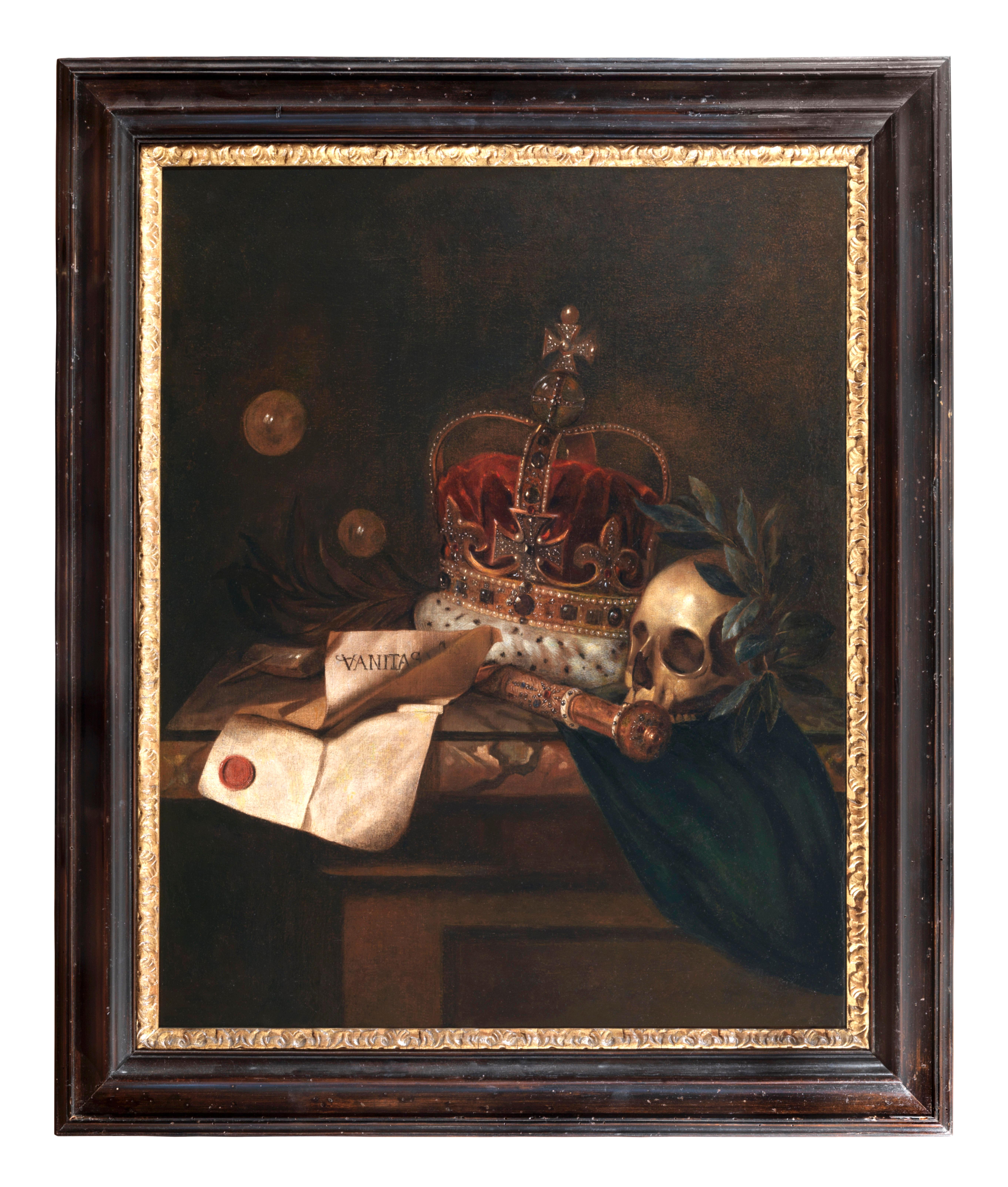 VANITAS  Oil on Canvas by Edward Collier - Old Masters Painting by Edward Collier 
