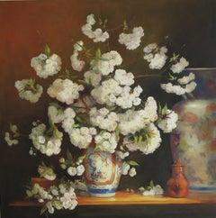 Early Spring Blossoms - Still Life Painting by Jacqueline Fowler