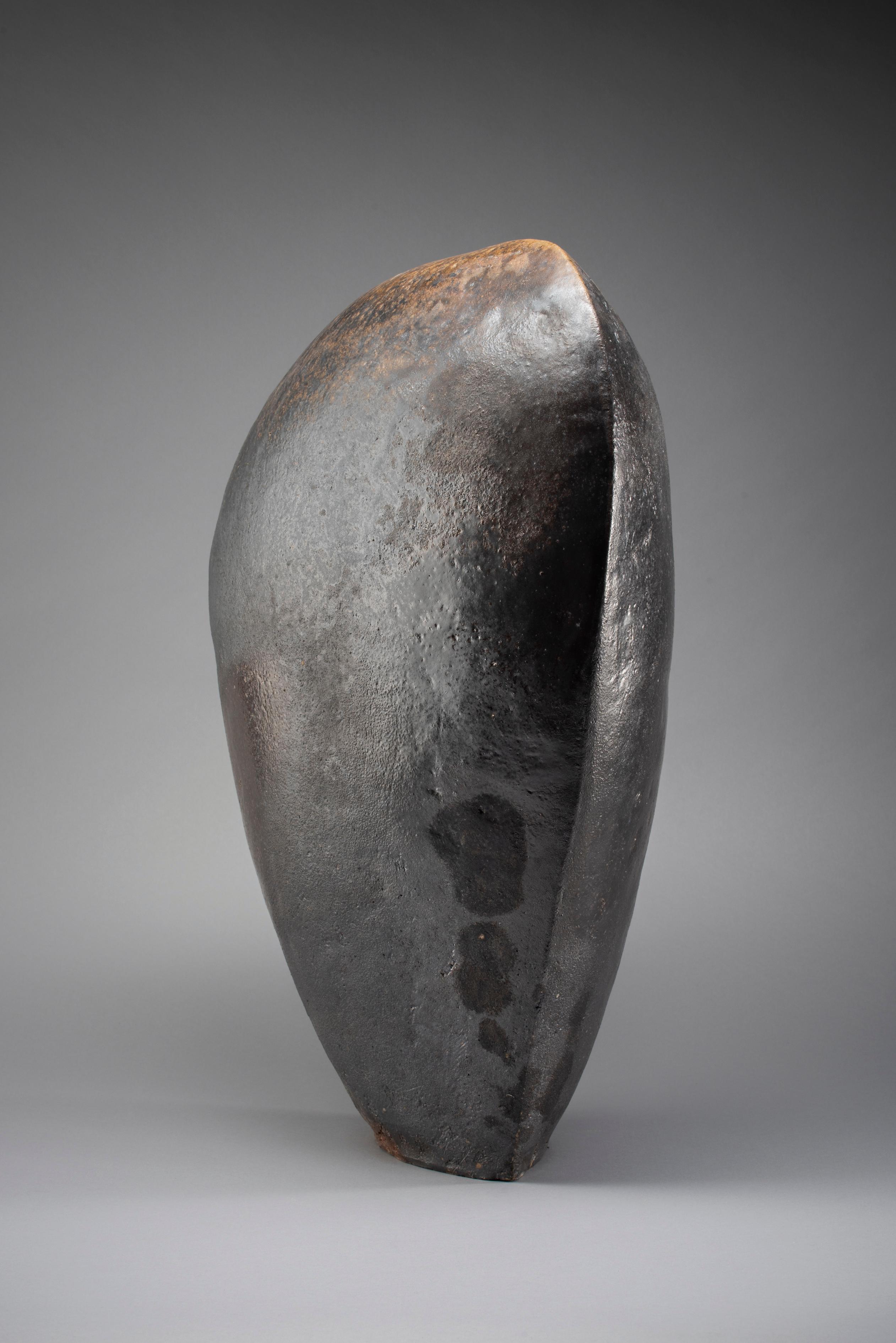Armour - manganese clay, shino glaze. - Sculpture by Barbara Campbell-Allen OAM