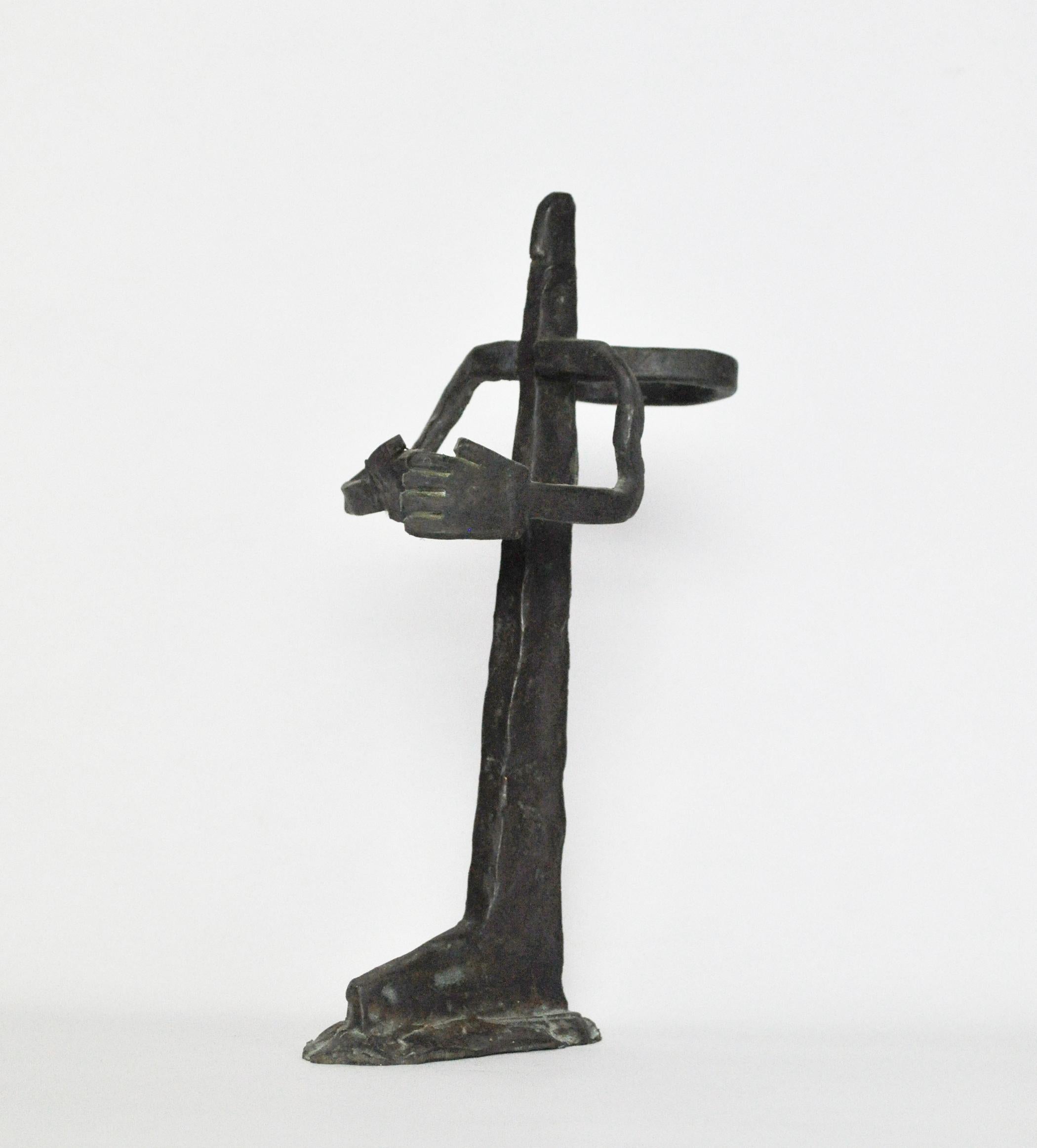 Peter Stuhr Abstract Sculpture – The Guide - Bronze Sculpture unique handmade of former communistic sculptures
