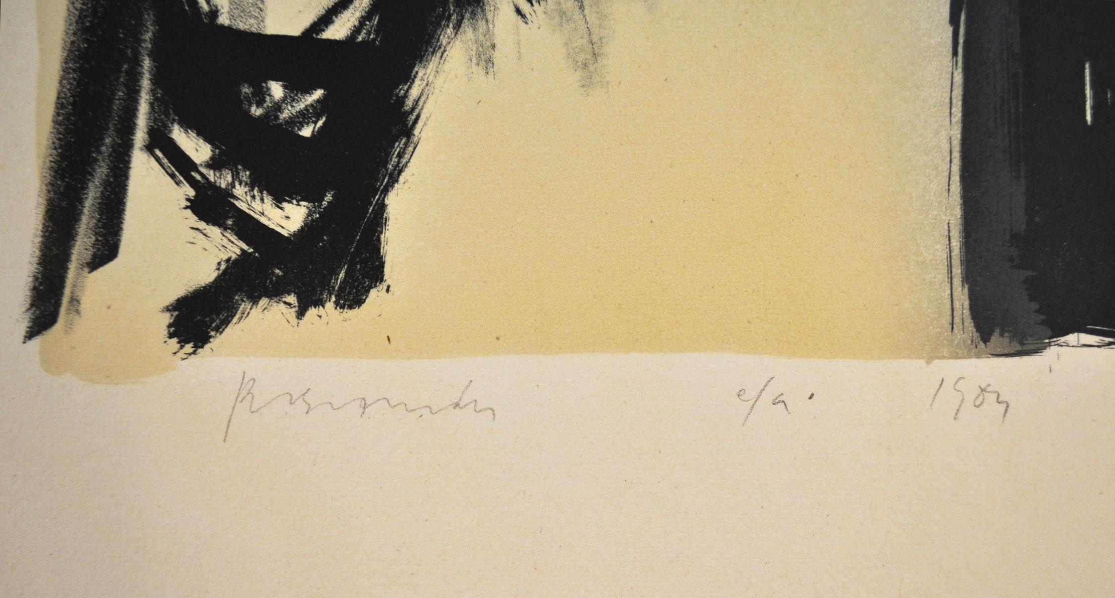 Scandinavian Abstract Lithograph by Danish Peter Brandes, Signed E/A-edition For Sale 1