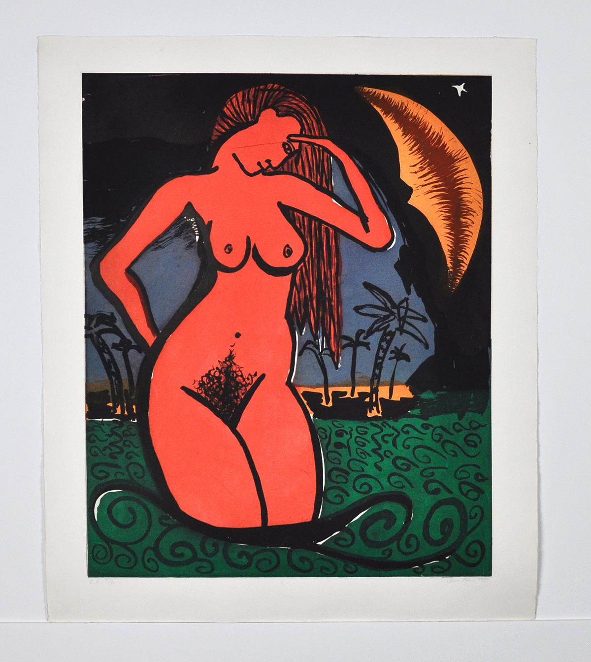 Lars Ravn. Lithograph, 1983
EA 1/2, signed.  70 cm H x 56 cm W, unframed.

In his art, Lars Ravn speaks primarily to our senses. His joy in life and its countless sensory impressions are reflected in his coloristic color scheme and raw idiom.