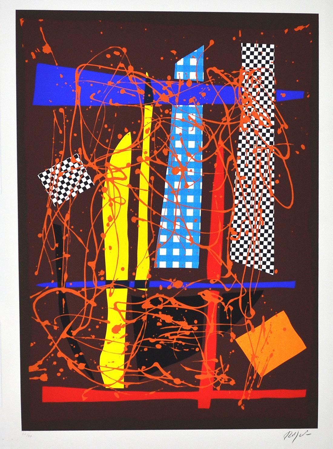Screen Print by the Danish Artist Robert Jacobsen, Untitled, late 1980s
Numbered 32/70, signed.  84 cm H x 60 cm W, unframed.

Robert Jacobsen was a Danish artist who was self-taught as a sculptor and graphic artist and is represented in museums and