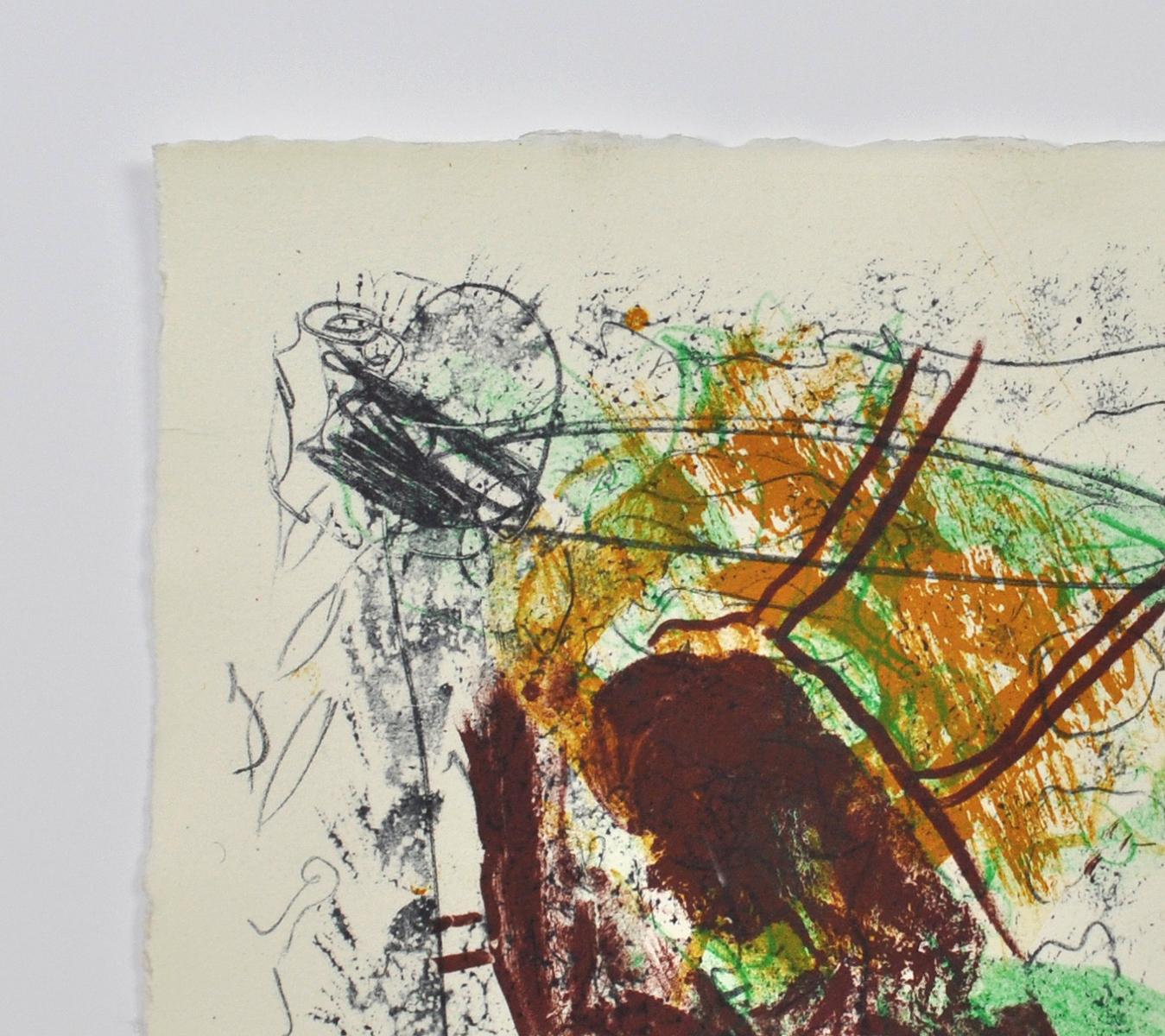 Danish Lithograph, signed and numbered, 1980s - Gray Abstract Print by Henrik Have