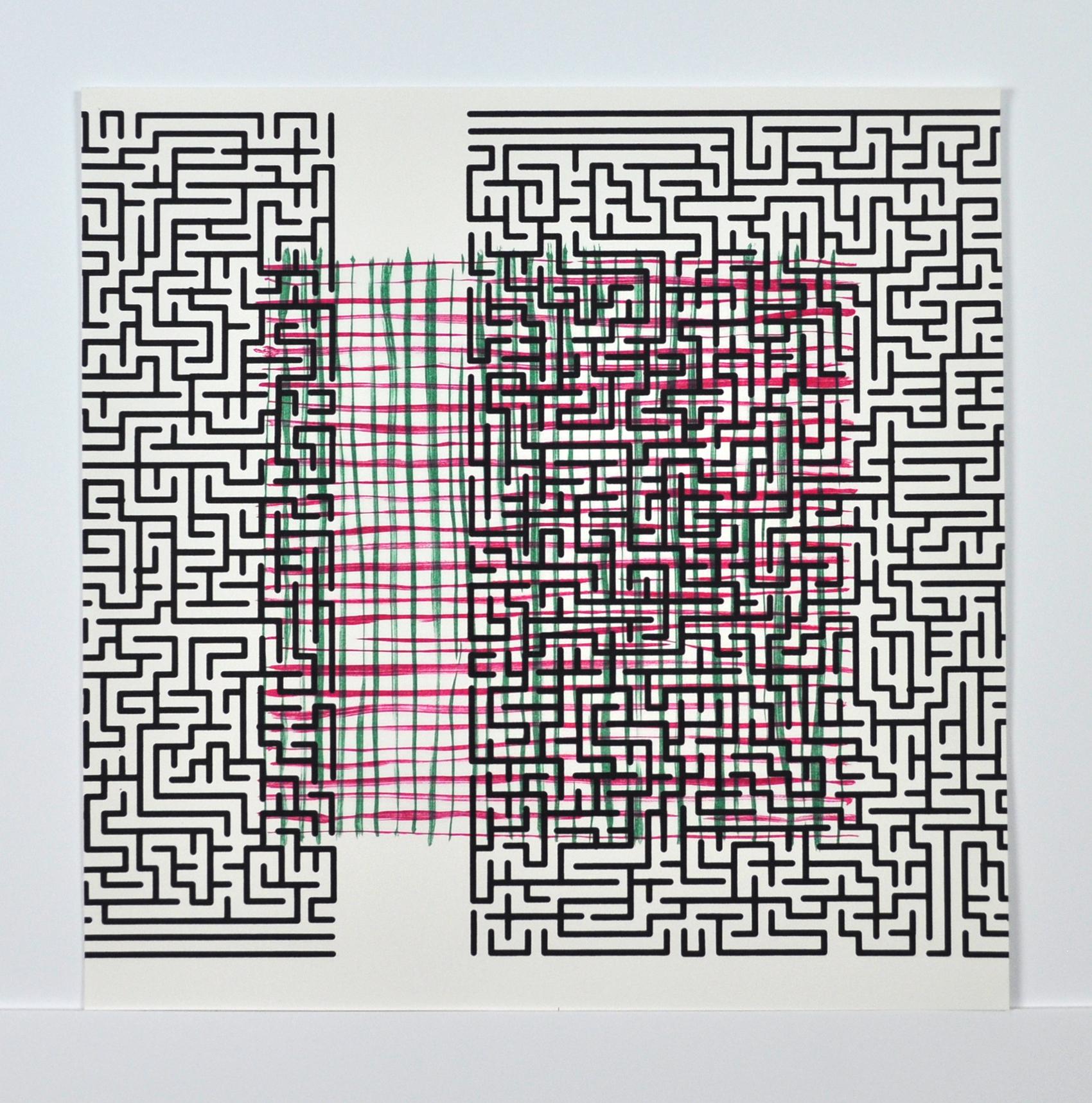 “Pattern Break  (delusion)” Scandinavian Screen Print and Lithograph - Gray Abstract Print by Claus Handgaard Jørgensen