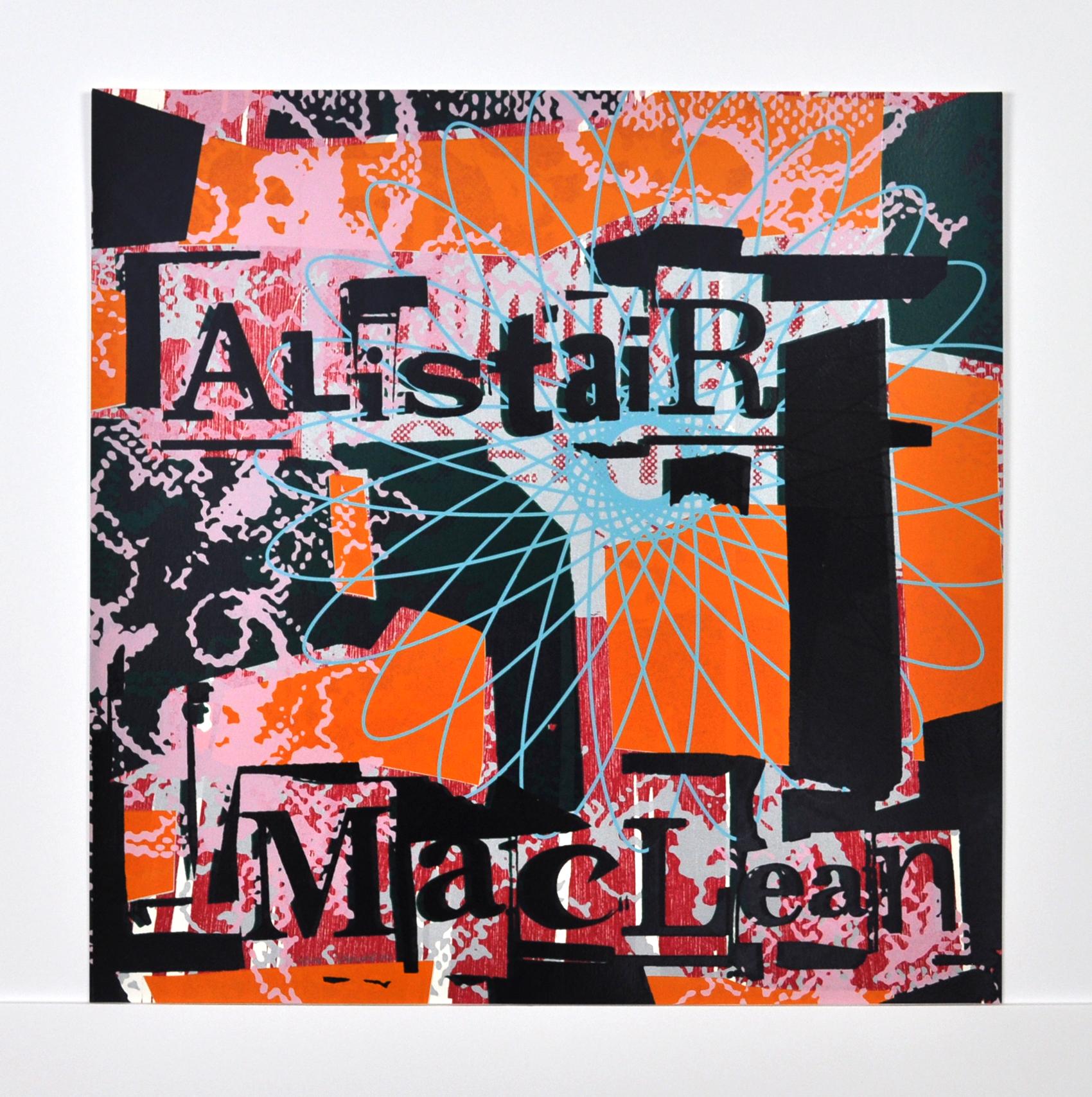 Scandinavian Screen Print and Woodcut “Alistair MacLean” , numbered and signed - Contemporary Mixed Media Art by Lars Grenaae