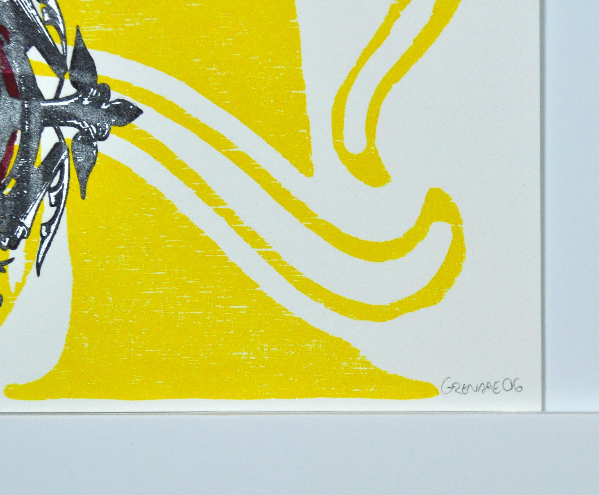 Scandinavian Woodcut and Screen Print: “Uncle Henry” , signed and numbered For Sale 4