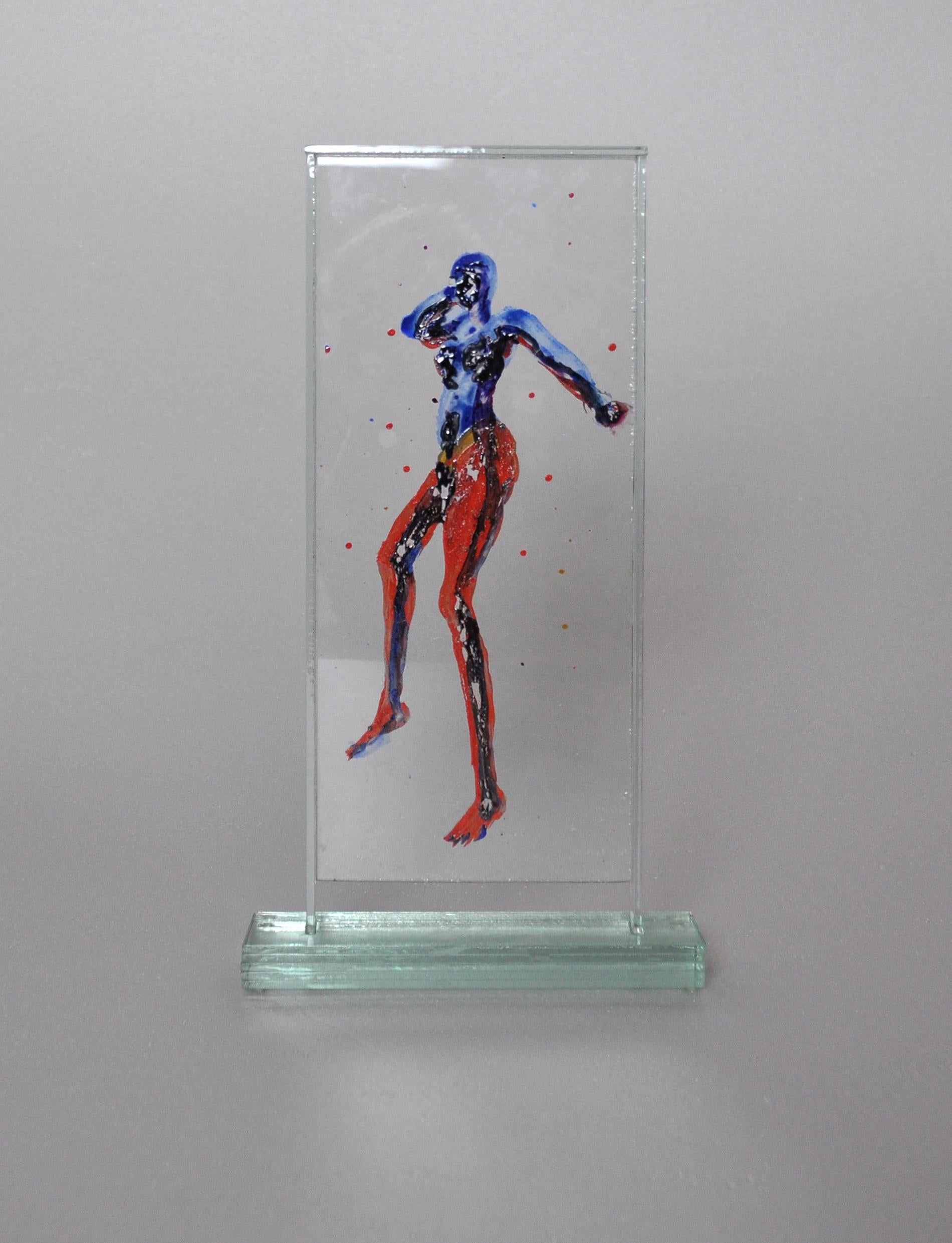 Floating Body, Scandinavian Glass and Paint Sculpture - Mixed Media Art by Frans Widerberg