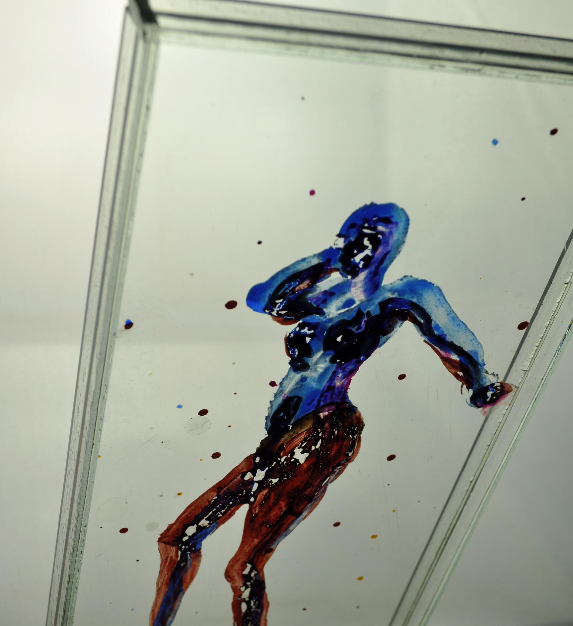 Floating Body, Scandinavian Glass and Paint Sculpture 1
