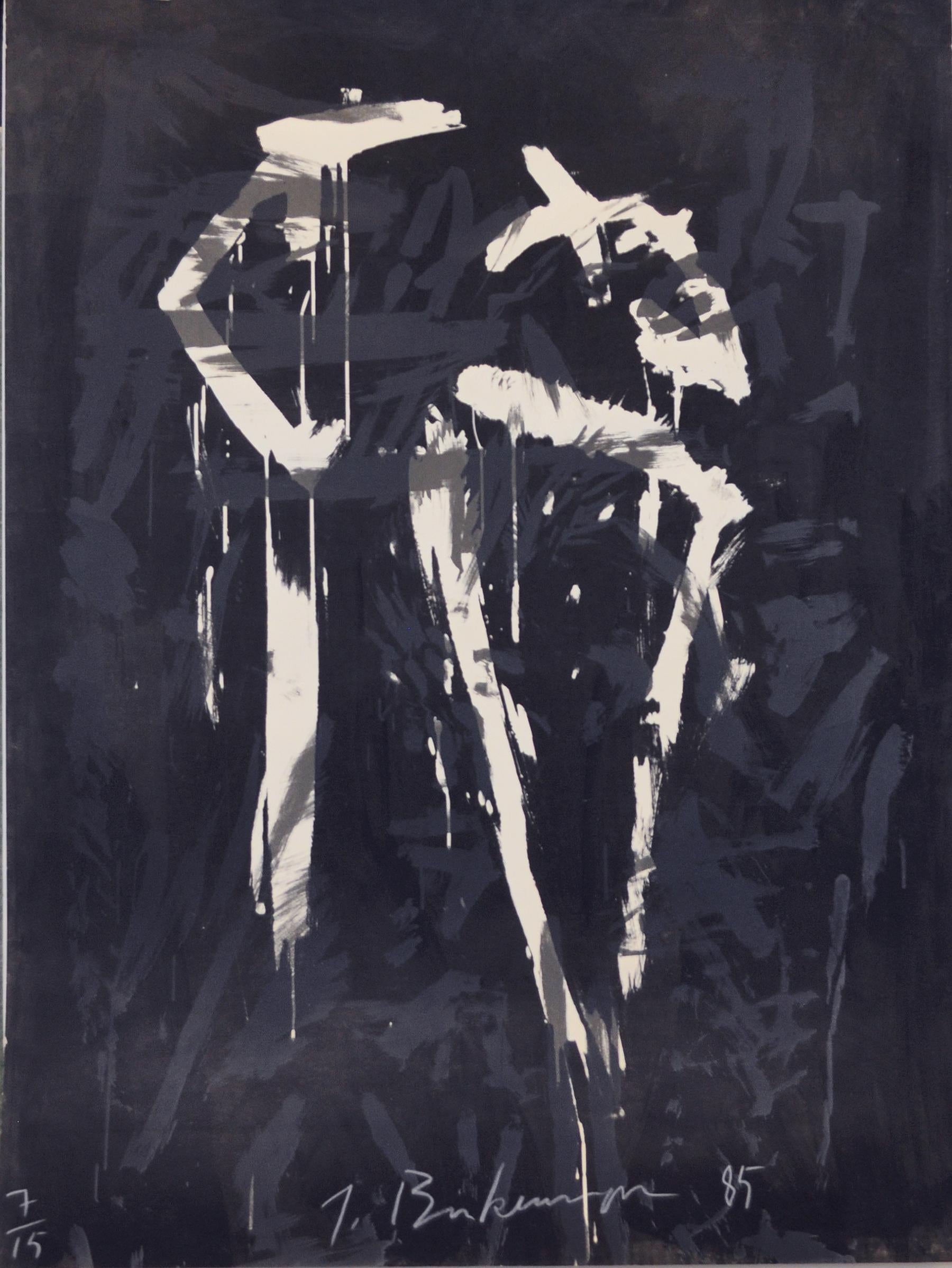 Large Screen Print by the Danish artist Jens Birkemose
Signed and numbered 7/15, 1985. 
 Art size - Width: 120 cm x height: 160 cm.
Unframed, can be framed according to your wishes.

Jens Birkemose (born 1943) counts among Denmark's most versatile