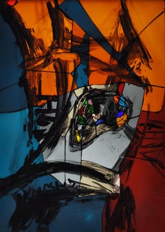Scandinavian Stained Glass Mosaic Sculpture by Peter Brandes