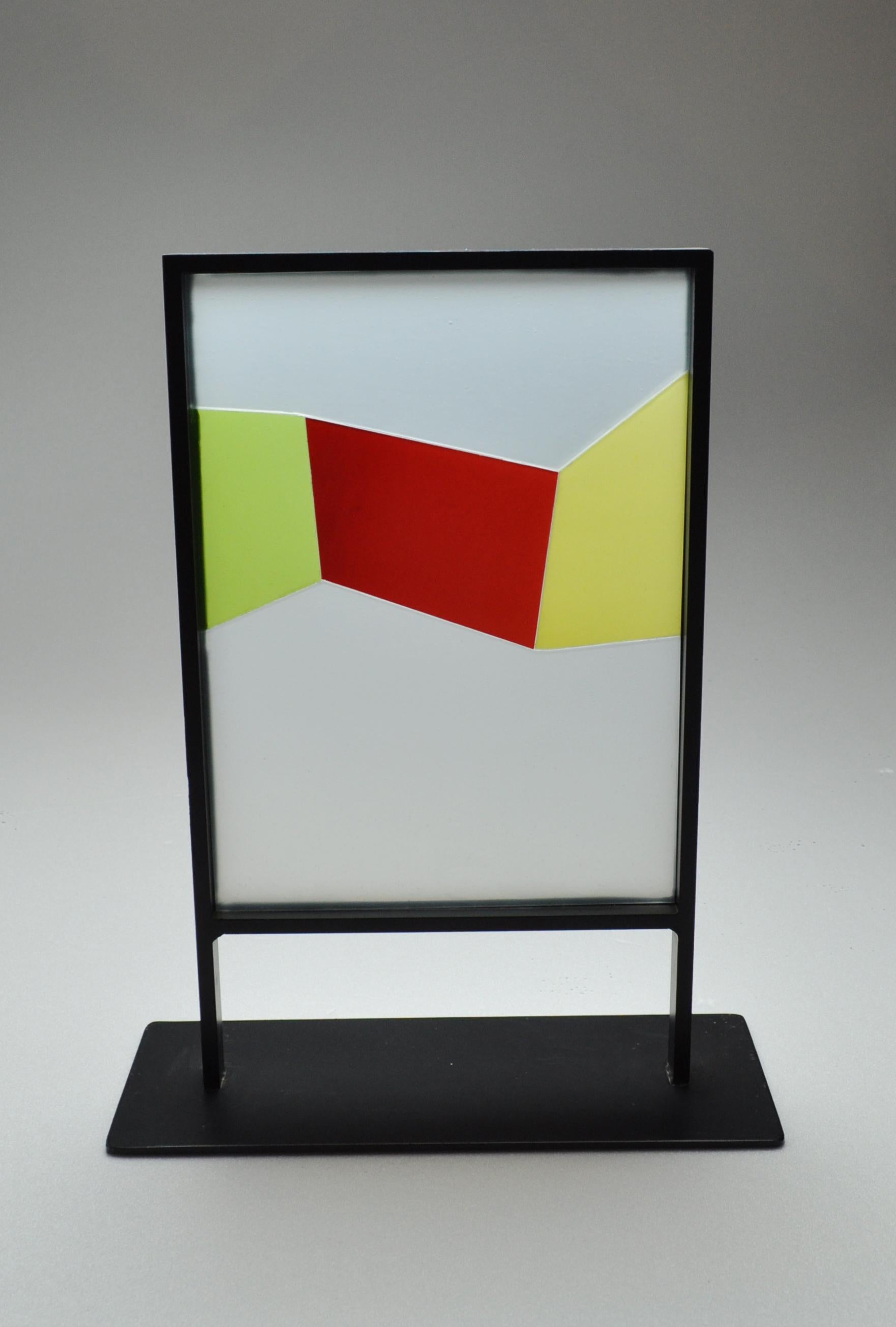 Peter Stuhr Figurative Sculpture - Abstract Geometric Scandinavian Stained Glass Sculpture