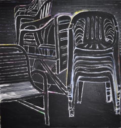 Contemporary Neo-Expressionistic Painting - Eclipse of the Chairs II