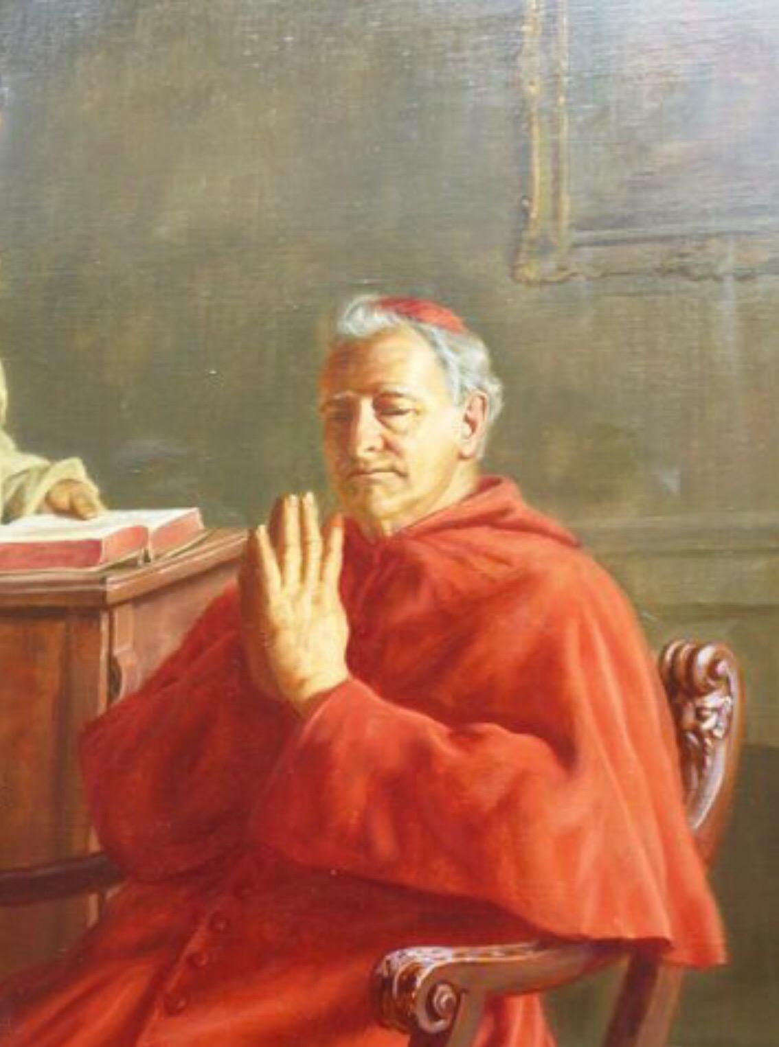 Vatican Cardinal Praying - Mannerist Painting by Ernst Stierhof