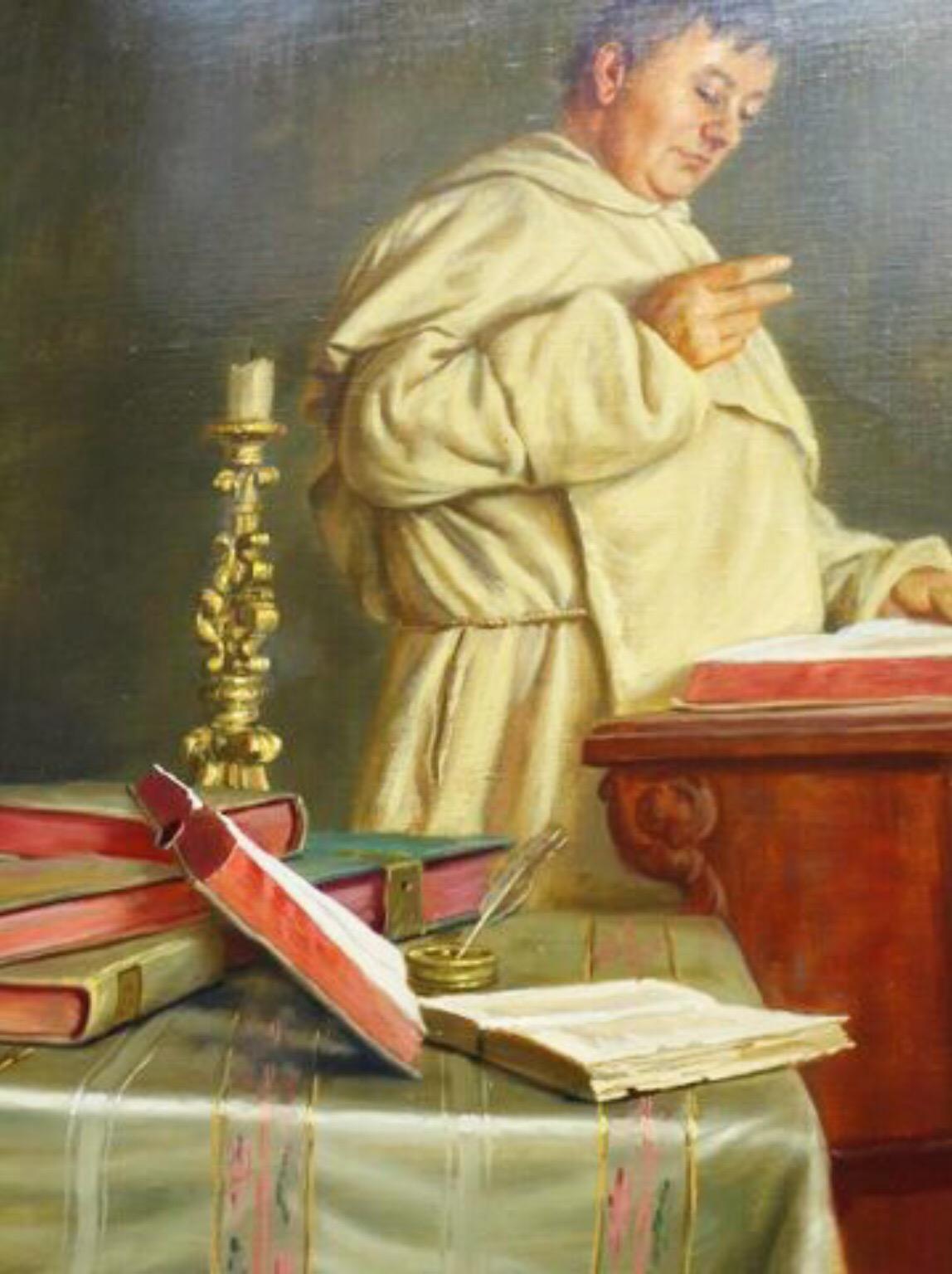 Vatican Cardinal Praying - Brown Portrait Painting by Ernst Stierhof