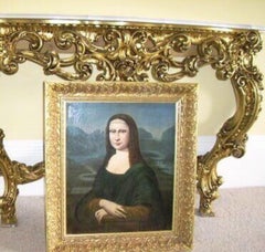 18thc Mona Lisa Oil Portrait Painting After The Original By Leonardo Da Vinci