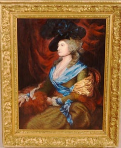 Antique Oil Portrairt Sarah Siddons (née Kemble (1755-1831) 