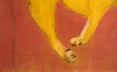 Cat II Tao Art drawing by Miguel Angel Batalla Chalk and Charcoal on Paper