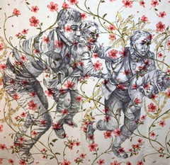 Forgotten Syria I - Series  by Alexander Guerra (ink drawing on fabric)