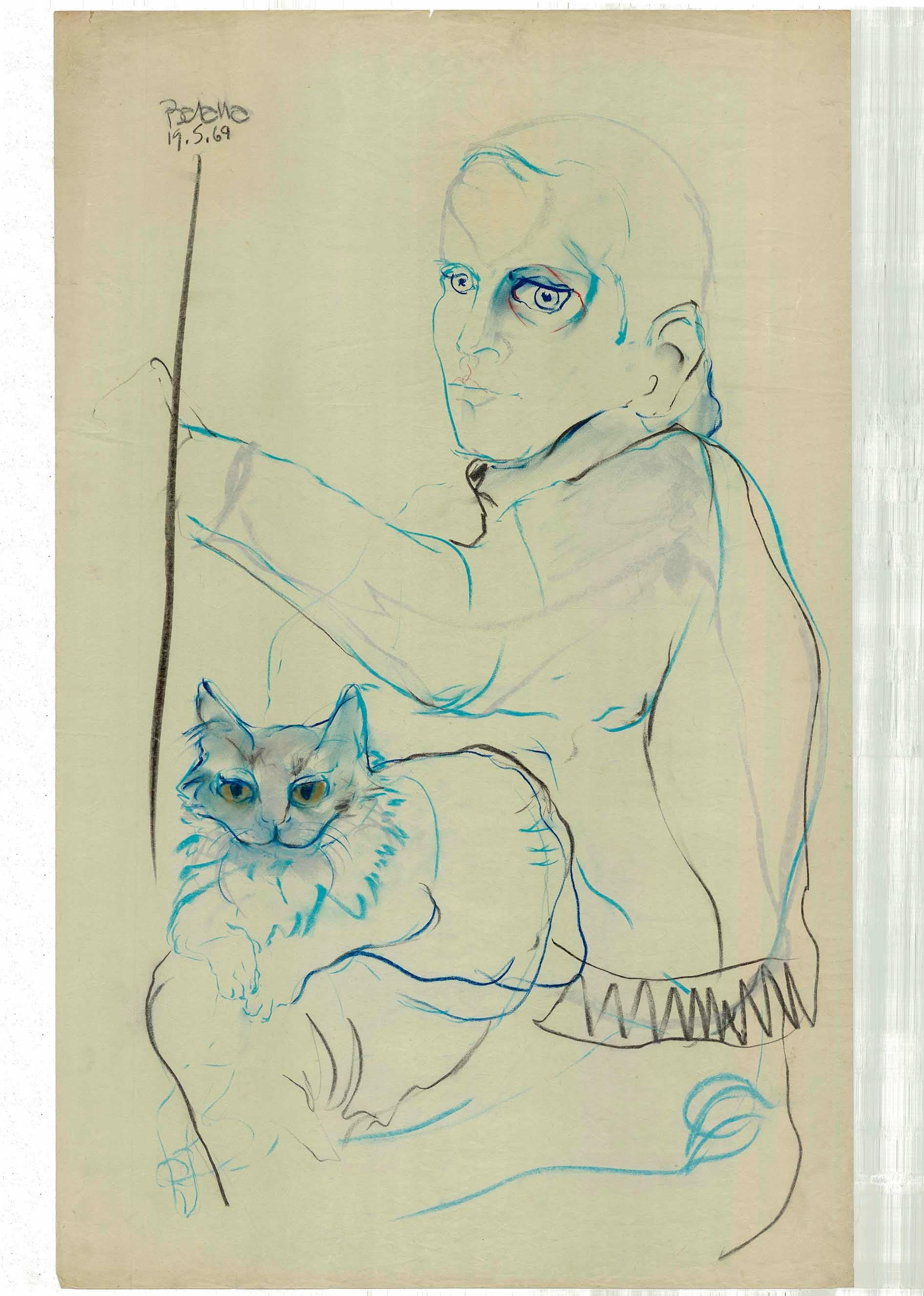 Drawing series of original Tao Art by Miguel Angel Batalla.

Miguel Angel Batalla, a cat lover.  This series he draws himself with a cat.  Within the Taoist philosophy, which Batalla recreates in his artistic imagination, Taoism brings discipline