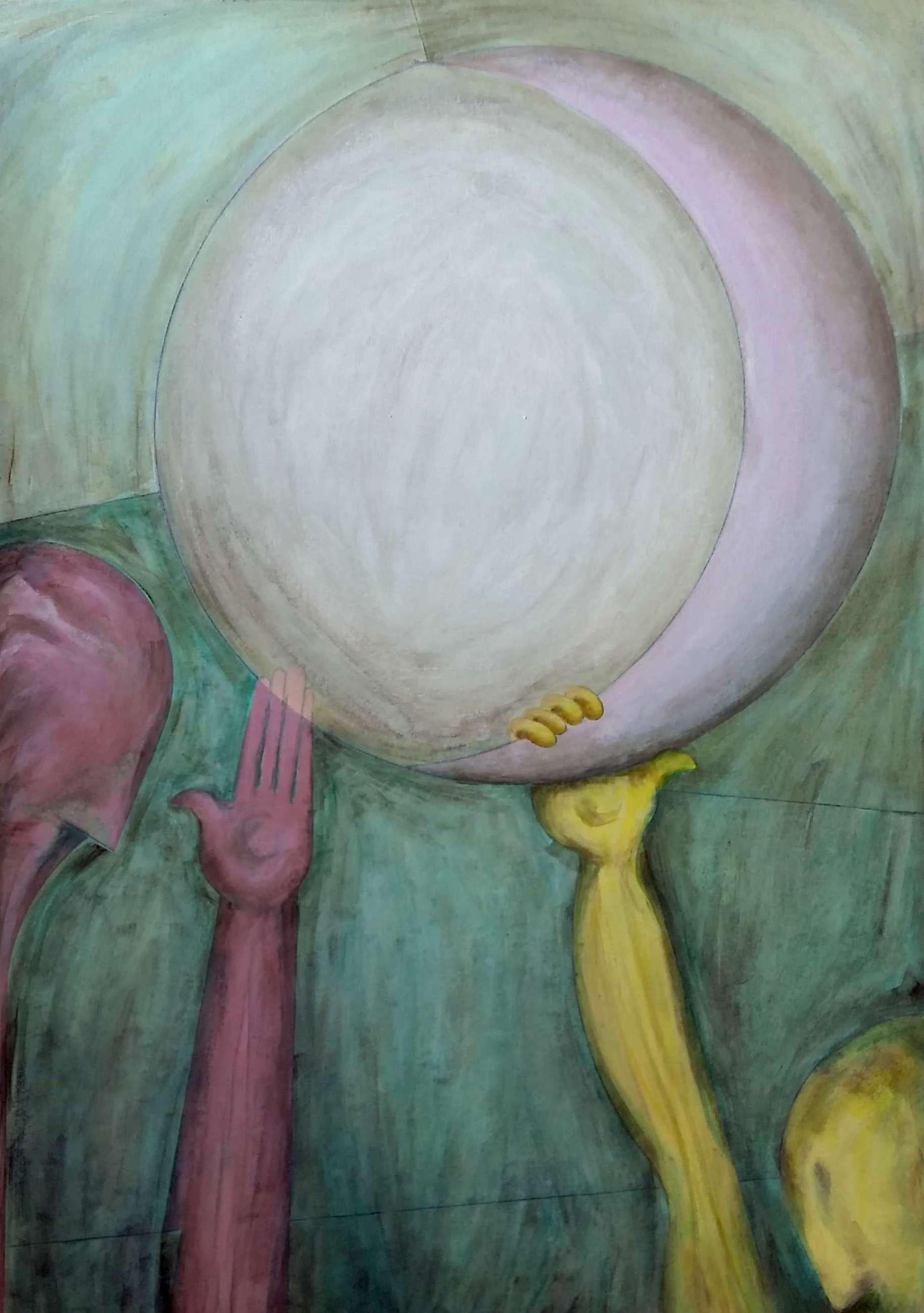 Trained as an architect and artist, Julio Lopez Vietri creates images that combine spontaneity with a highly developed eye for structure. Working on canvas and cardboard, in media ranging from oil paints to cloth, corrugated paper, screws and bolts,