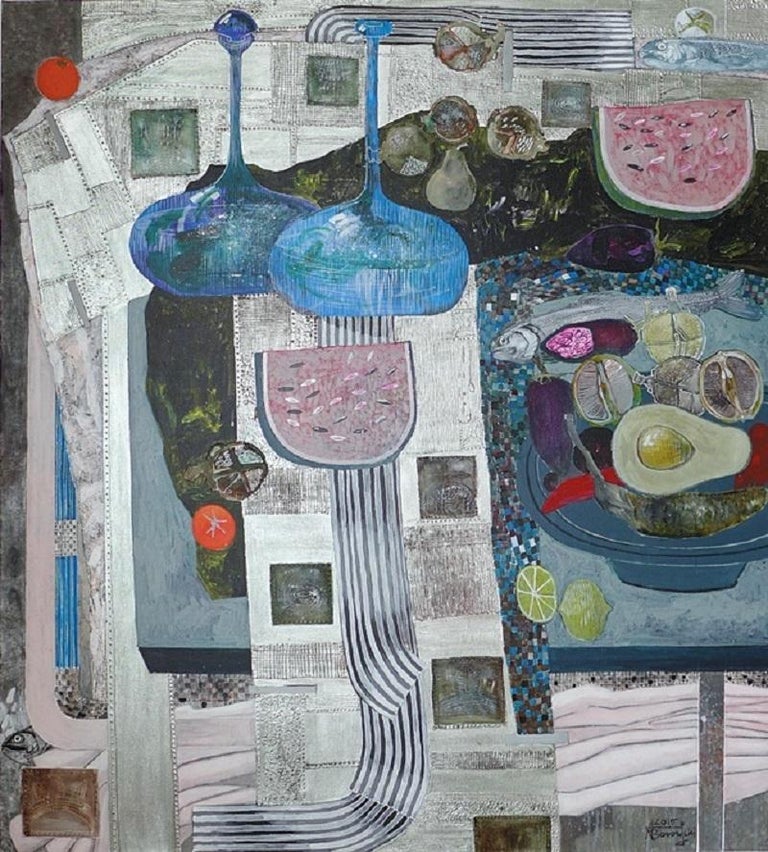 Andrzej Borowski Still Life With A Black Moon And Drapery