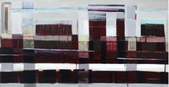 Crimson-Komposition - Abstraktion IV - Abstraktes Gemälde des 21. Jahrhunderts, Hellrot