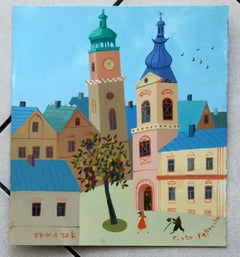 A picture - XXI Century, Figurative Goache Painting, Lanscape, Colorful