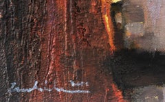 Sunset - XXI Century, Contemporary Landscape Oil Painting, Muted Colors