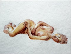 Nude - XXI Century, Contemporary Figurative Nude Watercolor Painting