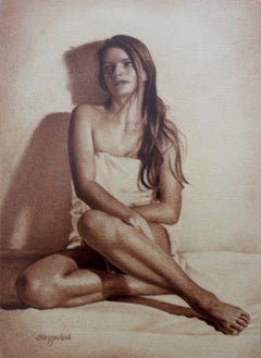 A girl - XXI century, Contemporary Realistic Figurative Mixed Media Drawing