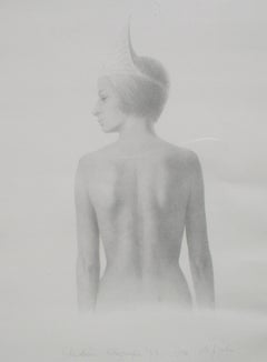 Back - XX Century, Monochromatic Litograph Print, Female nude, Gray
