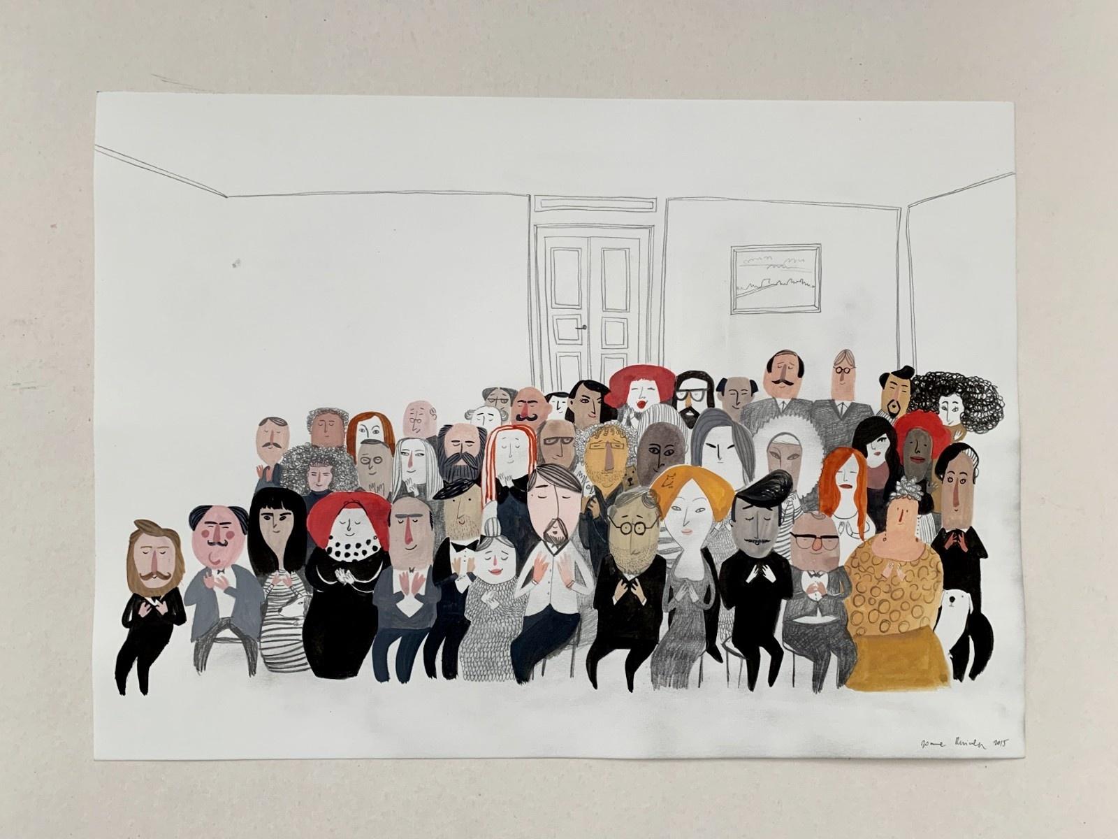 Belvédère pour enfants - Illustration de livre, artiste polonais, peinture à l'aquarelle - Art de Joanna Rusinek